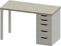 Стол письменный Mebelain ИНГАР 1/5T Беленый дуб/Белый