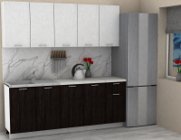 Кухня ЭлиГард LION 2,0 (Белый/Дуб марбург/Королевский опал)