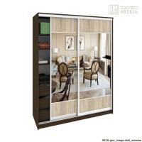 Шкаф КортексМебель Сенатор ШК10 геометрия (Венге тёмный/Дуб сонома)