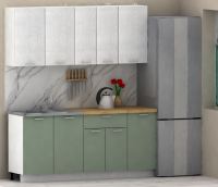 Кухня ЭлиГард LION 1,8 (Белый/Самшит/Дуб бунратти)