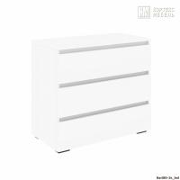 Комод Кортекс Мебель БАРИ 80-3ш (Белый/Белый/Белый)
