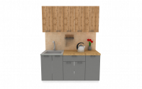 Кухня ЭлиГард LION 1,6 (1) (Дуб натуральный/Дымчатый алмаз/Дуб бунратти)
