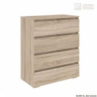 Комод Кортекс Мебель БАРИ 80-4ш (Дуб Сонома/Дуб Сонома/Дуб Сонома)