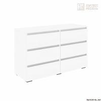 Комод Кортекс Мебель БАРИ 120-6ш (Белый/Белый/Белый)