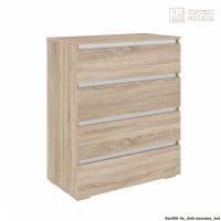 Комод Кортекс Мебель БАРИ 80-4ш (Дуб Сонома/Дуб Сонома/Белый)