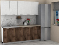 Кухня ЭлиГард LION 2,0 (Белый/Дуб нокс/Малага)