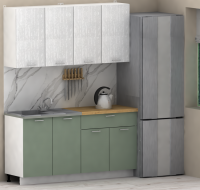 Кухня ЭлиГард LION 1,6 (2) (Белый/Самшит/Дуб бунратти)