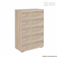 Комод Кортекс Мебель БАРИ 80-5ш (Дуб Сонома/Дуб Сонома/Белый)
