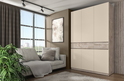 Шкаф Элигард 3 LOCARNO Дуб монтерей/Персидский жемчуг