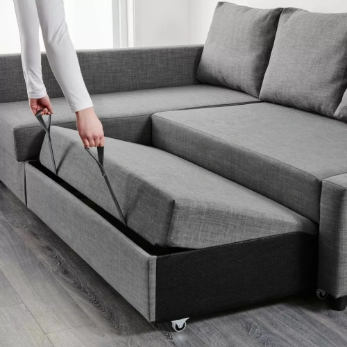 Угловой диван-кровать TOIVO SKIFTEBO dark grey