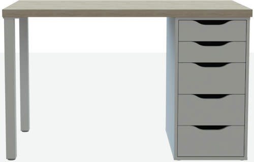 Стол письменный Mebelain ИНГАР 1/5T Беленый дуб/Белый