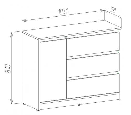 Тумба ЭлиГард Brighton 1D3S (Белый)