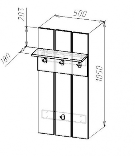 Вешалка МебельКласс Тайм-2 (Белый/Дуб сонома)