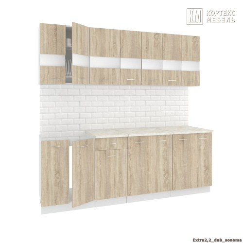 Кухня КортексМебель Корнелия ЭКСТРА 2,2 (Дуб сонома/Мадрид)