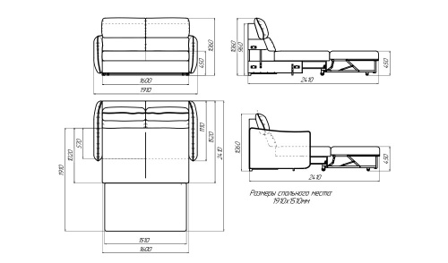Диван-кровать Лама-мебель Бристоль 22-160