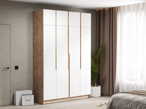 Шкаф Элигард AURA 4Dа (Дуб вотан/Белый)