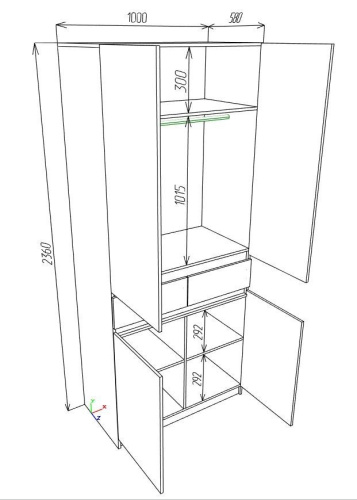 Шкаф Элигард 2 LOCARNO  Дуб монтерей/Персидский жемчуг