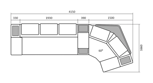 Модульный диван Петрамебель Айпетри Люкс