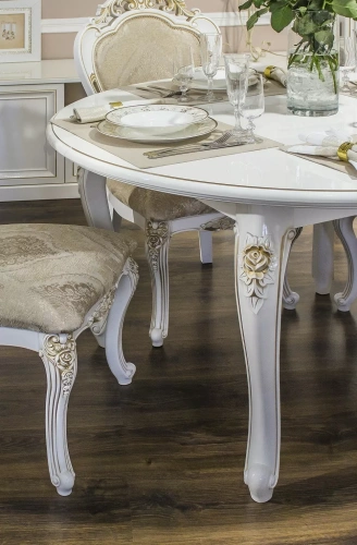 Стол ЭРА Натали круглый Белый глянец