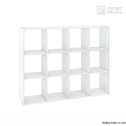 Стеллаж КортексМебель ДЕЛЬТА-12 140х105 (Белый)