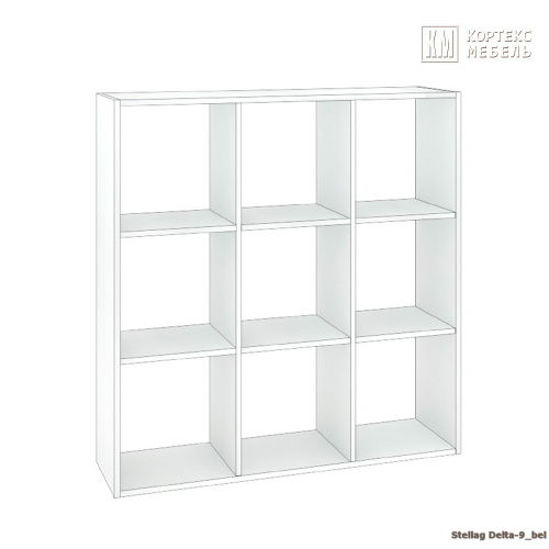 Стеллаж КортексМебель ДЕЛЬТА-9 105х105 (Белый)