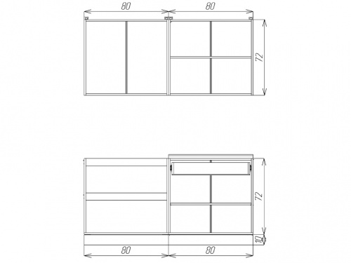 Кухня ЭлиГард LION 1,6 (2) (Дымчатый алмаз/Дуб натуральный/Дуб бунратти)