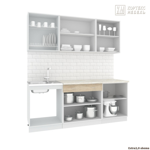 Кухня КортексМебель Корнелия ЭКСТРА 2,0 (Венге светлый/Венге тёмный/Марсель)