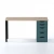 Стол письменный Mebelain ИНГАР 2/5T дуб беленый/серо-бирюзовый/черный