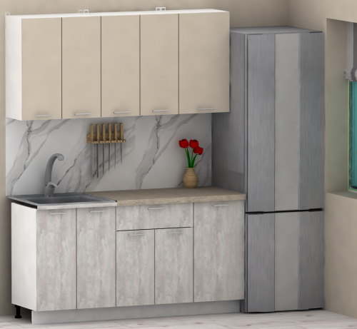 Кухня ЭлиГард LION 1,6 (1) (Персидский жемчуг/Ледяное дерево/Малага)