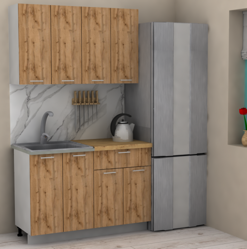 Кухня ЭлиГард LION 1,2 (Дуб натуральный/Дуб бунратти)