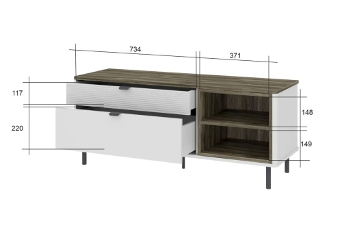 Тумба anrex SIMPLE RTV 2S2N (Белый/Монте/Джелато)