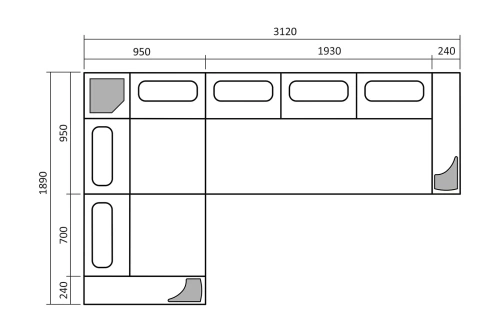 Модульный диван Петрамебель Марсель Люкс