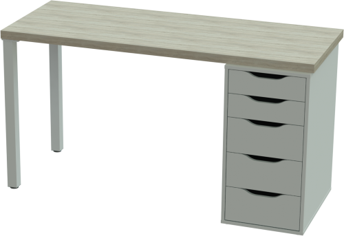 Стол письменный Mebelain ИНГАР 2/5T Беленый дуб/Белый