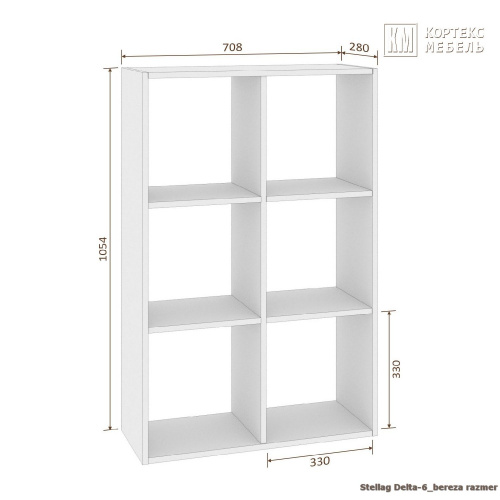 Стеллаж КортексМебель ДЕЛЬТА-6 71х105 (Дуб сонома)