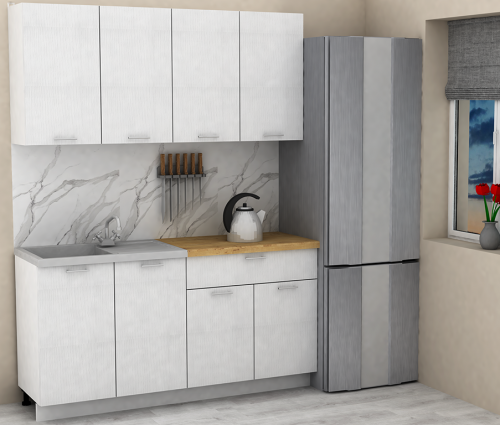 Кухня ЭлиГард LION 1,6 (2) (Белый/Дуб бунратти)