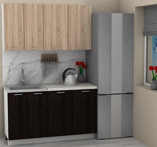 Кухня ЭлиГард LION 1,4 (Дуб сонома/Дуб марбург/Королевский опал)