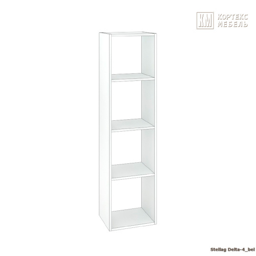 Стеллаж КортексМебель ДЕЛЬТА-4 36х140 (Белый)