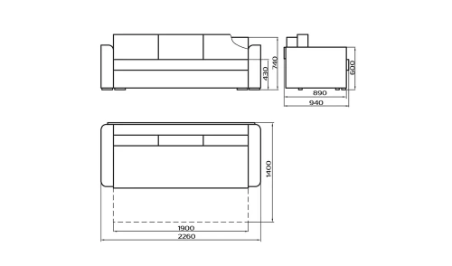 Диван-кровать Лама-мебель Пингвин 3Т/8