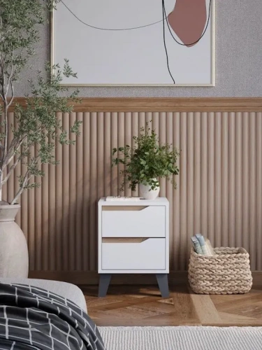 Тумба ЭлиГард прикроватная Eyva 2S (Белый)