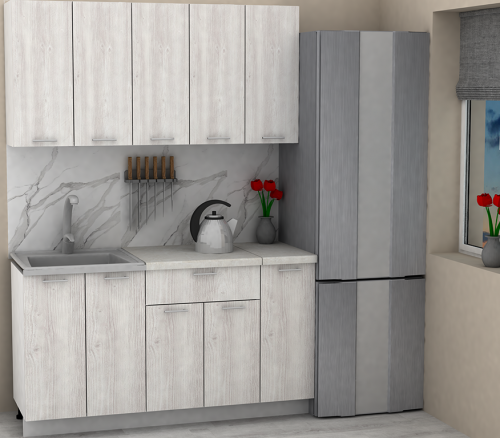 Кухня ЭлиГард LION 1,5 (Сосна каньон/Королевский опал)