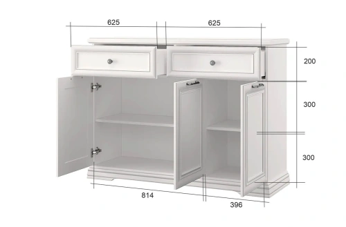 Тумба anrex SEVILLA 3D2S (Белый)