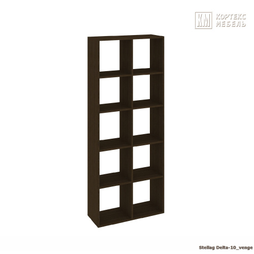 Стеллаж КортексМебель ДЕЛЬТА-10 71х175 (Венге тёмный)