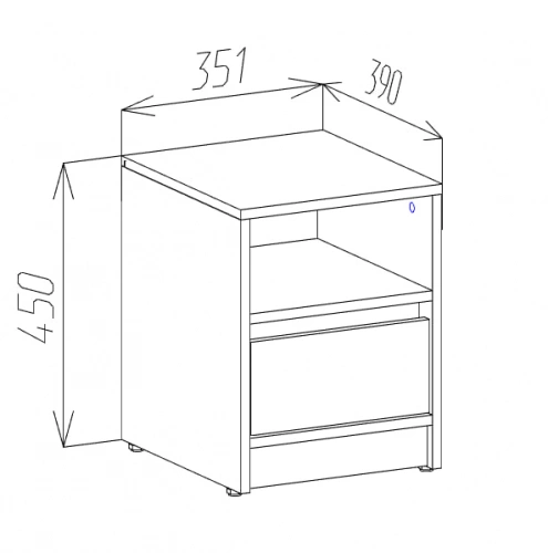 Тумба прикроватная ЭлиГард Brighton 1S1N (Дуб вотан)
