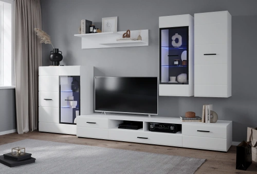 Набор корпусной мебели Интерлиния Neo-2 (Белый платинум/Белая шагрень)