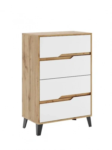 Комод ЭлиГард Eyva 4S (Дуб вотан/Белый)
