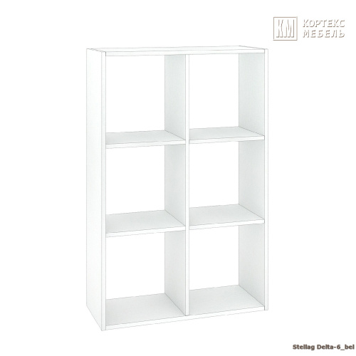 Стеллаж КортексМебель ДЕЛЬТА-6 71х105 (Белый)