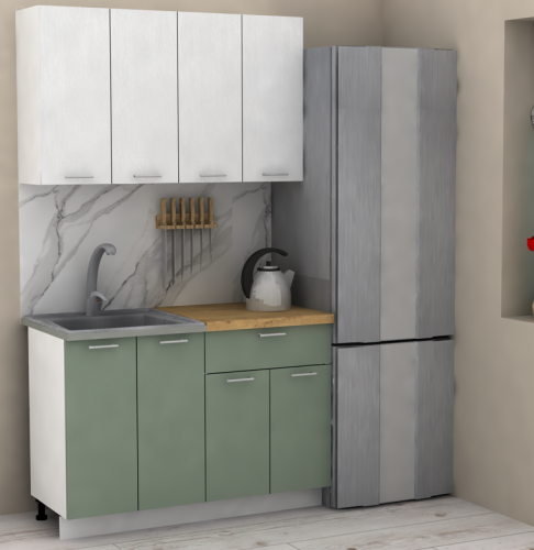 Кухня ЭлиГард LION 1,2 (Белый /Самшит/Дуб бунратти)