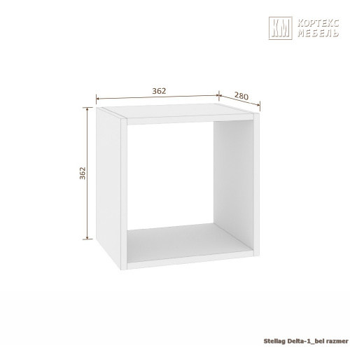 Стеллаж КортексМебель ДЕЛЬТА-1 36х36 (Дуб сонома)