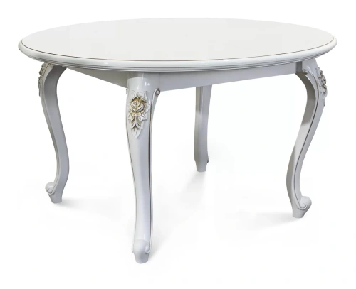 Стол ЭРА Натали круглый Белый глянец