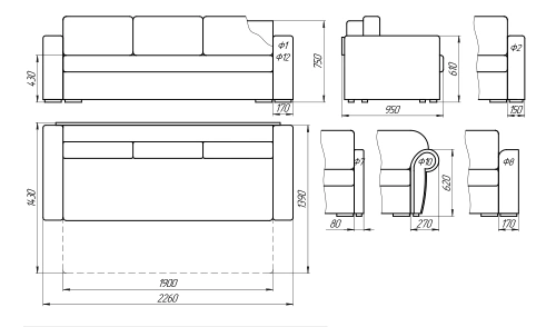 Диван-кровать Лама-мебель Пингвин 3